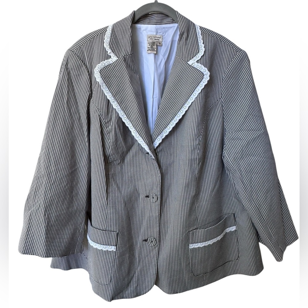 Julie Mitchell Black and White Blazer Classic Suit Jacket size 20